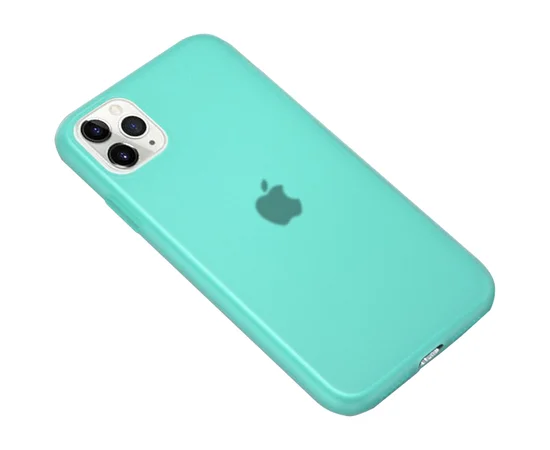 Силиконовый матовый полупрозрачный чехол для Apple iPhone 11 Pro (5.8") Голубой / Marine Green