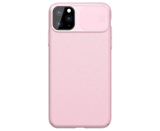 Карбоновая накладка Nillkin Camshield (со шторкой для камеры) для Apple iPhone 11 Pro (5.8") Розовый / Pink