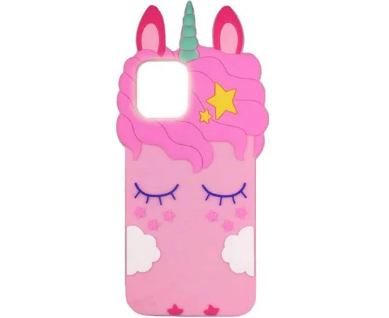 Силиконовая накладка 3D Little Unicorn для Apple iPhone 11 Pro (5.8") Розовый
