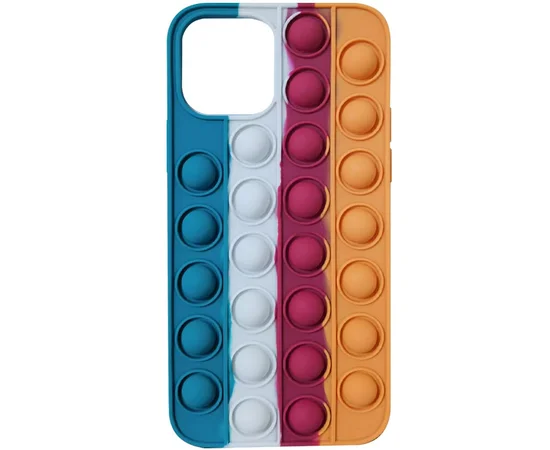 Силиконовый 3D чехол-антистресс Pop it Bubble для Apple iPhone 11 Pro (5.8") Cosmos blue / Orange