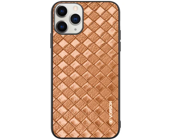 Кожаная накладка VORSON Braided leather series для Apple iPhone 11 Pro (5.8") Коричневый