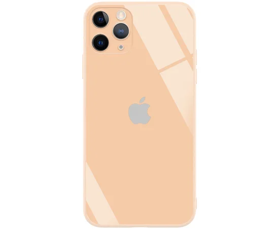 TPU+Glass чехол GLOSSY Logo Full camera (opp) для Apple iPhone 11 Pro (5.8") Персиковый