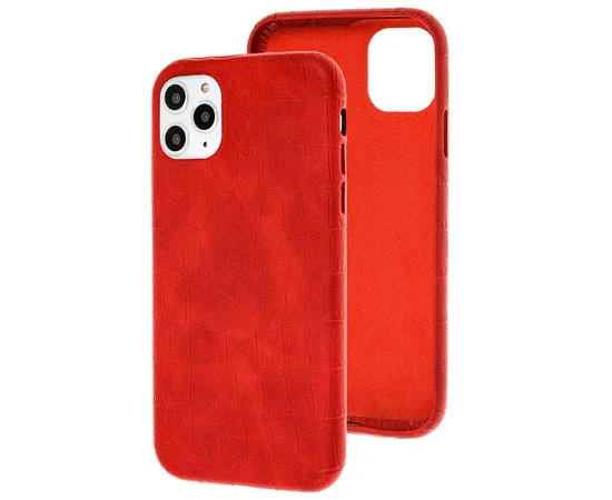 Кожаный чехол Croco Leather для Apple iPhone 11 Pro (5.8") Red