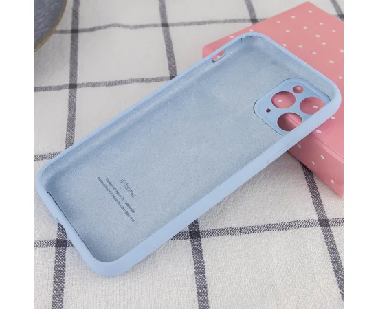 Чехол Silicone Case Full Camera Protective (АА) для Apple iPhone 11 Pro (5.8") Голубой / Mist blue