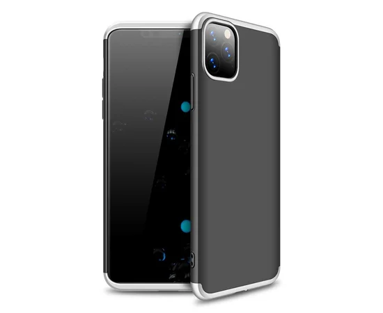 Пластиковая накладка GKK LikGus 360 градусов для Apple iPhone 11 Pro (5.8") Черный / Серебряный