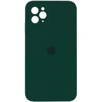 Чехол Silicone Case Square Full Camera Protective (AA) для Apple iPhone 11 Pro (5.8") Зеленый / Dark green