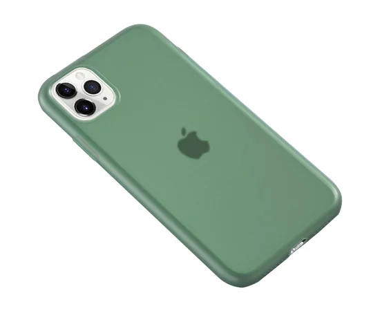 Силиконовый матовый полупрозрачный чехол для Apple iPhone 11 Pro (5.8") Зеленый / Pine green