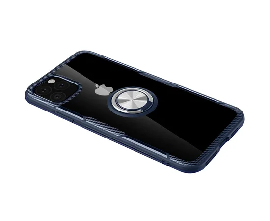 TPU+PC чехол Deen CrystalRing for Magnet (opp) для Apple iPhone 11 Pro (5.8") Бесцветный / Темно-синий