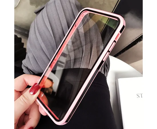 Прозрачный TPU+PC чехол Epic с цветным бампером для Apple iPhone 11 Pro (5.8") Розовый