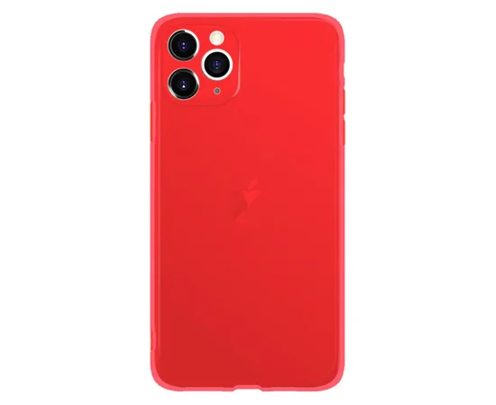 Матовый полупрозрачный TPU чехол с защитой камеры для Apple iPhone 11 Pro (5.8") Красный / Red