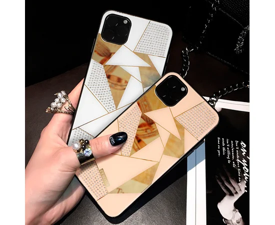 TPU+Glass чехол TYBOMB Shinig Miror для Apple iPhone 11 Pro (5.8") Розовый