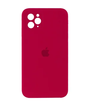 Чехол Silicone Case Square Full Camera Protective (AA) для Apple iPhone 11 Pro (5.8") Красный / Rose Red
