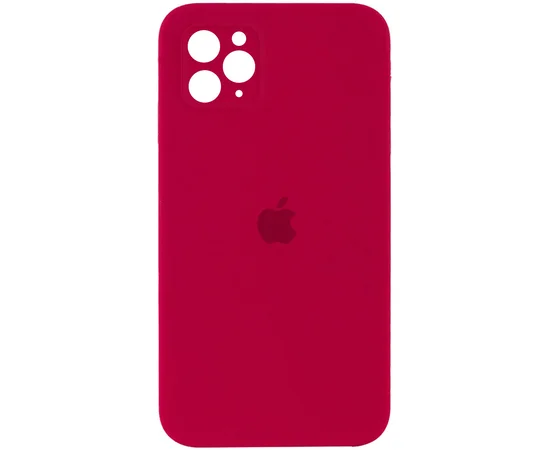 Чехол Silicone Case Square Full Camera Protective (AA) для Apple iPhone 11 Pro (5.8") Красный / Rose Red