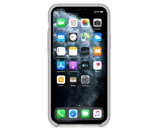 Чехол Silicone case (A) для Apple iPhone 11 Pro (5.8") Серый / Rock Dust