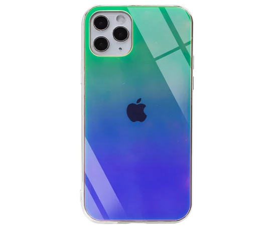 TPU+Glass чехол Gradient Rainbow с лого для Apple iPhone 11 Pro (5.8") Зеленый