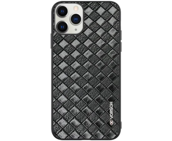 Кожаная накладка VORSON Braided leather series для Apple iPhone 11 Pro (5.8") Черный