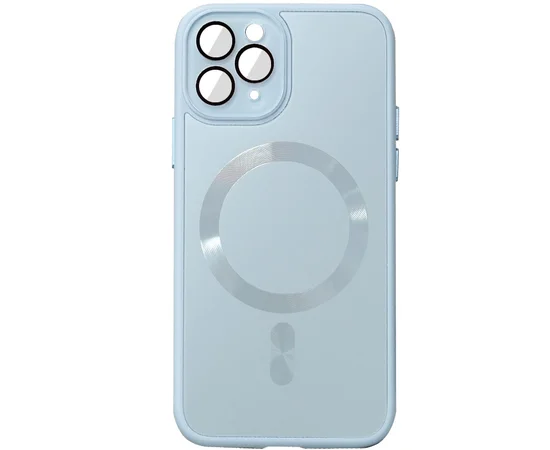 Чехол TPU+Glass Sapphire Midnight with MagSafe для Apple iPhone 11 Pro (5.8") Голубой / Blue