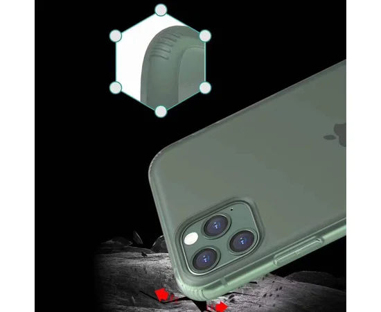 Силиконовый матовый полупрозрачный чехол для Apple iPhone 11 Pro (5.8") Зеленый / Pine green