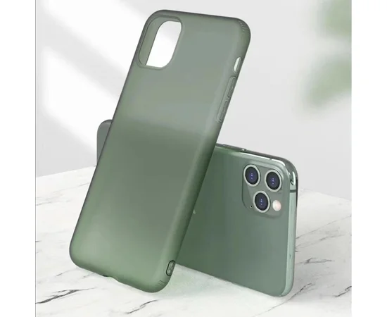 Силиконовый матовый полупрозрачный чехол для Apple iPhone 11 Pro (5.8") Зеленый / Pine green