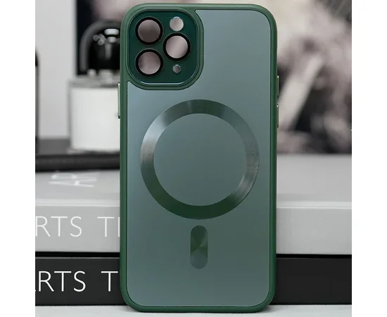 Чехол TPU+Glass Sapphire Midnight with MagSafe для Apple iPhone 11 Pro (5.8") Зеленый / Forest green
