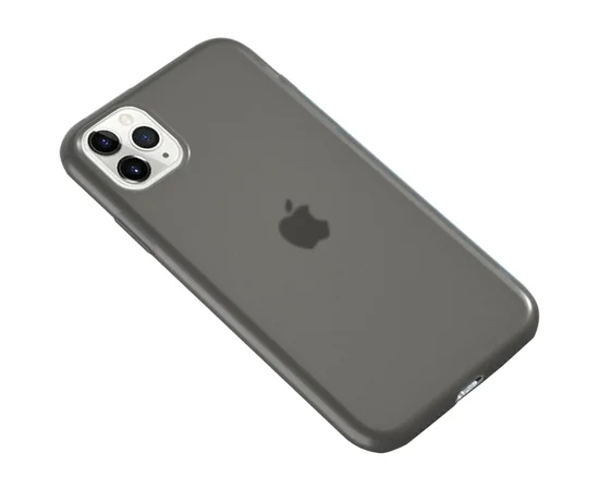 Силиконовый матовый полупрозрачный чехол для Apple iPhone 11 Pro (5.8") Черный / Black