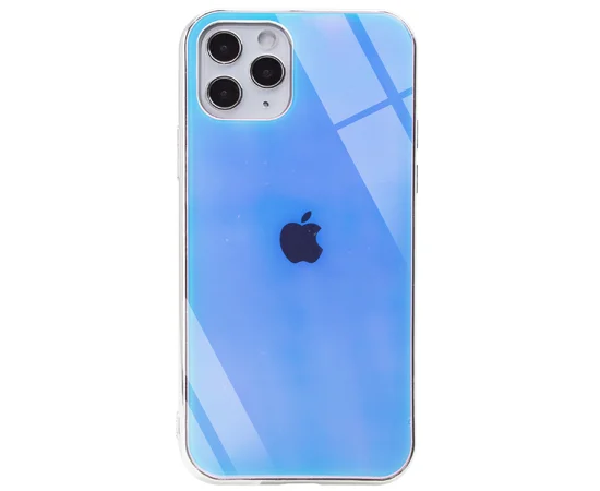 TPU+Glass чехол Gradient Rainbow с лого для Apple iPhone 11 Pro (5.8") Голубой