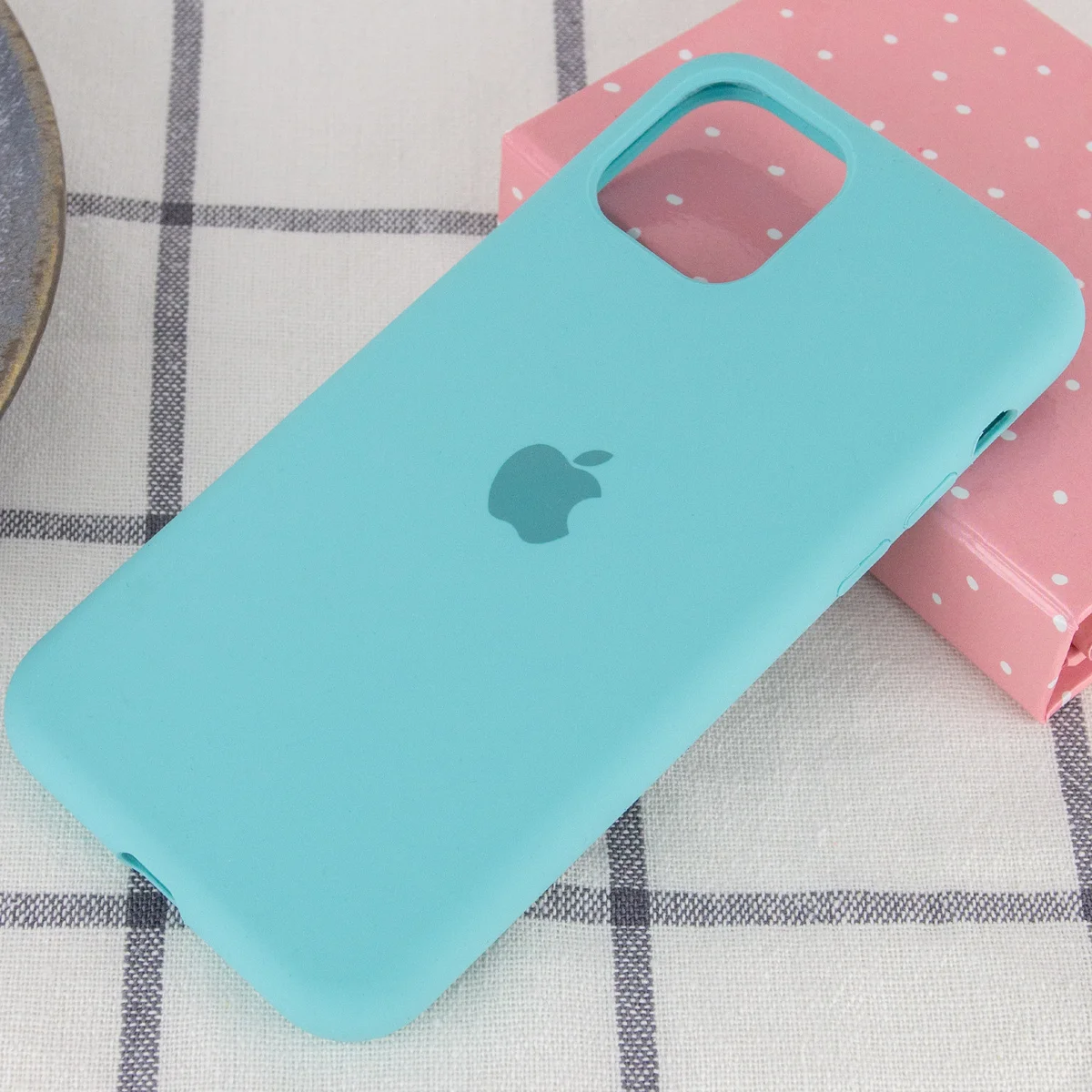 Чехол Silicone case (A) (с закрытым низом) для Apple iPhone 11 Pro (5.8") Бирюзовый / Marine Green