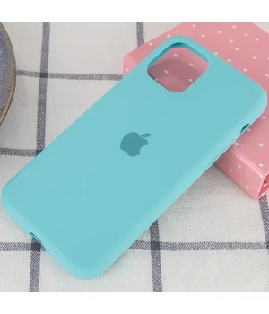 Чехол Silicone case (A) (с закрытым низом) для Apple iPhone 11 Pro (5.8") Бирюзовый / Marine Green