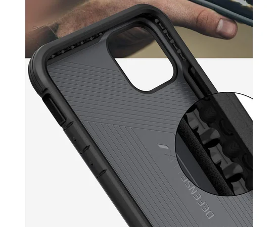 Чехол Defense Lux Series (TPU+Metal+Leather) для Apple iPhone 11 Pro (5.8") Черный