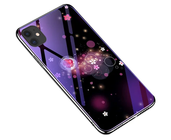 TPU+Glass чехол Fantasy с глянцевыми торцами для Apple iPhone 11 Pro (5.8") Пузырьки и цветы
