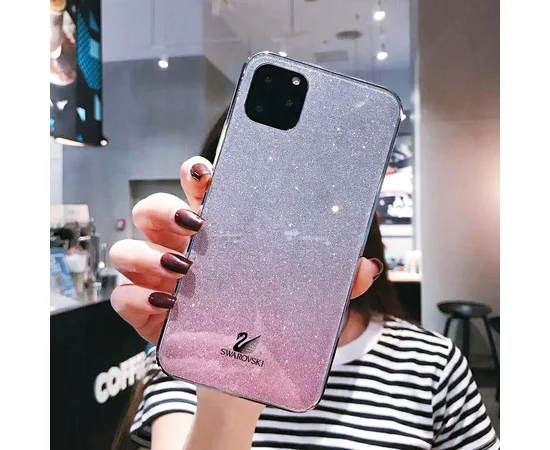 TPU+Glass чехол Swarovski для Apple iPhone 11 Pro (5.8") Розовый