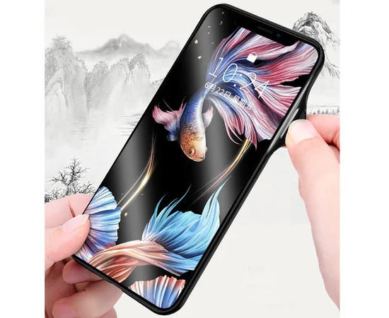 TPU+Glass чехол светящийся в темноте для Apple iPhone 11 Pro (5.8") Бабочка с цветами / Бирюзовый