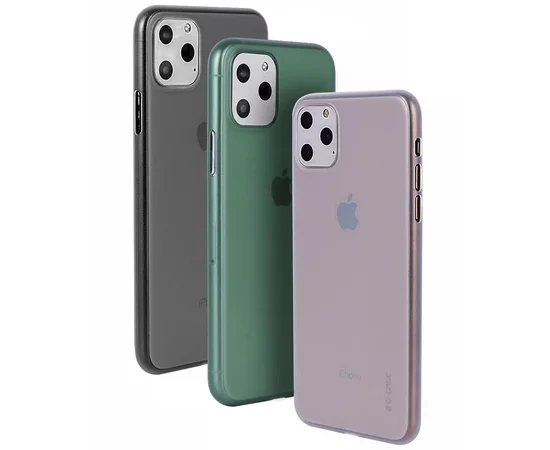 TPU чехол G-Case Colourful series для Apple iPhone 11 Pro (5.8") Бесцветный / Темно-зеленый
