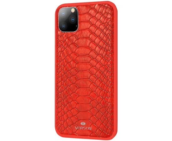 Кожаная накладка VORSON Snake series для Apple iPhone 11 Pro (5.8") Красный