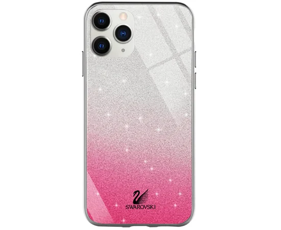 TPU+Glass чехол Swarovski для Apple iPhone 11 Pro (5.8") Малиновый