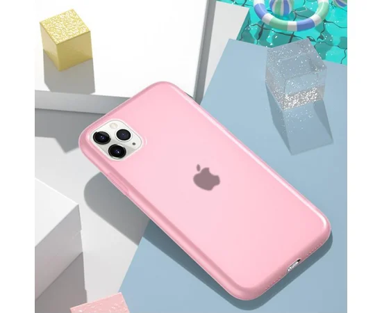 Силиконовый матовый полупрозрачный чехол для Apple iPhone 11 Pro (5.8") Розовый / Pink