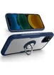 TPU+PC чехол Deen CrystalRing под магнитный держатель для Apple iPhone 11 Pro (5.8") Бесцветный / Темно-синий