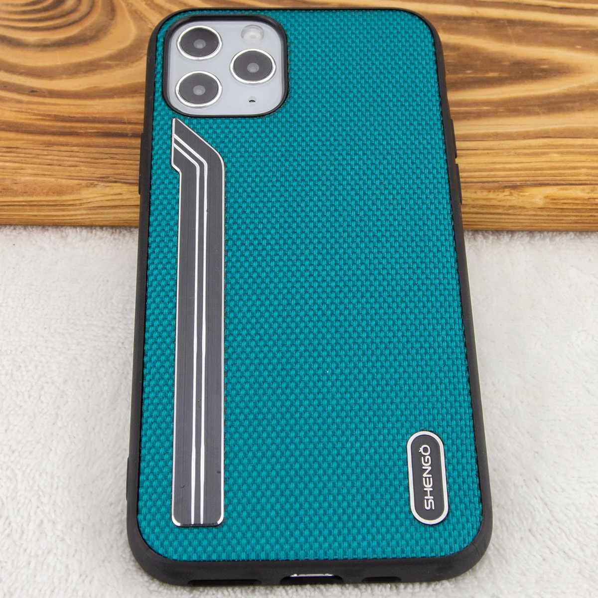 TPU чехол SHENGO Textile series для Apple iPhone 11 Pro (5.8") Зеленый