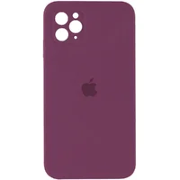 Чехол Silicone Case Square Full Camera Protective (AA) для Apple iPhone 11 Pro (5.8") Бордовый / Maroon