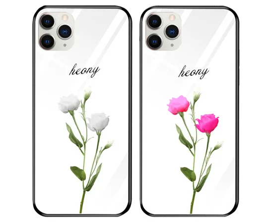 TPU+Glass чехол светящийся в темноте для Apple iPhone 11 Pro (5.8") Lovely / Белый