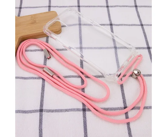 Чехол TPU Crossbody Transparent для Apple iPhone 11 Pro (5.8") Розовый