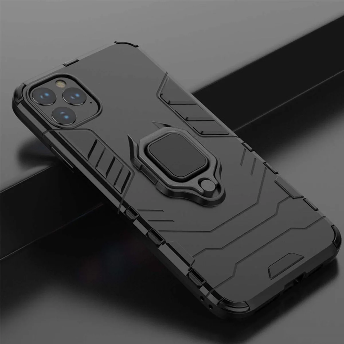 Ударопрочный чехол Transformer Ring for Magnet для Apple iPhone 11 Pro (5.8") Черный / Soul Black