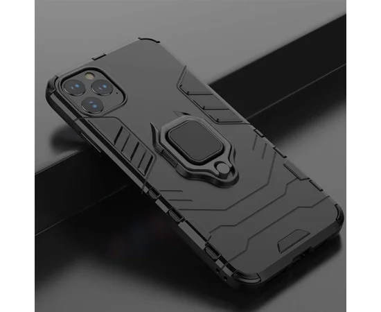 Ударопрочный чехол Transformer Ring for Magnet для Apple iPhone 11 Pro (5.8") Черный / Soul Black