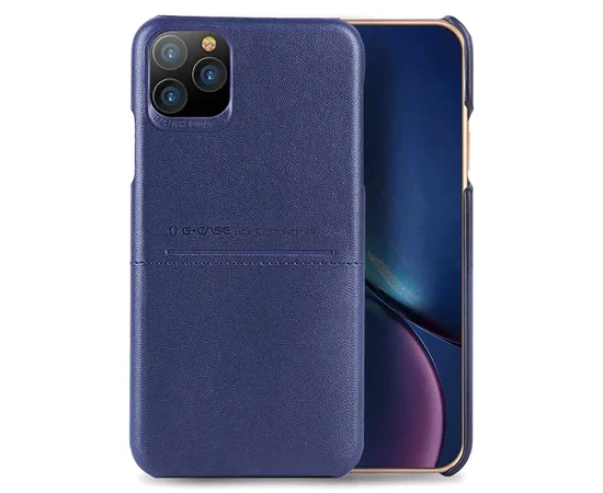 Кожаная накладка G-Case Cardcool Series для Apple iPhone 11 Pro (5.8") Синий