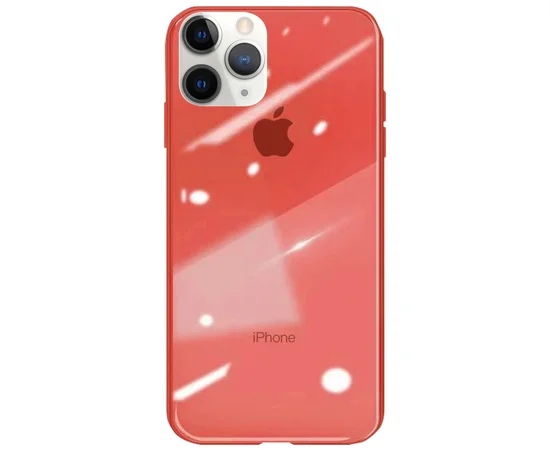 TPU+Glass чехол GLOSSY Logo series для Apple iPhone 11 Pro (5.8") Красный / Red