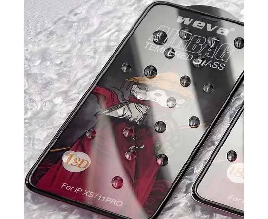 Защитное 2.5D стекло Weva AirBag (тех.пак) для Apple iPhone 11 Pro / X / XS (5.8") Черный