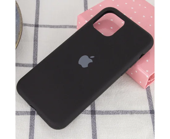 Чехол Silicone case (A) (с закрытым низом) для Apple iPhone 11 Pro (5.8") Черный / Black