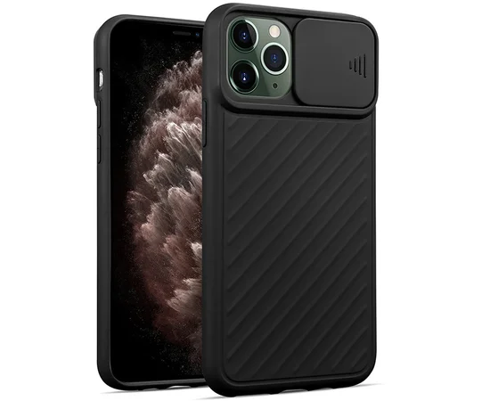 Чехол Camshield TPU со шторкой защищающей камеру для Apple iPhone 11 Pro (5.8") Черный
