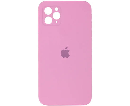 Чехол Silicone Case Square Full Camera Protective (AA) для Apple iPhone 11 Pro (5.8") Розовый / Light pink
