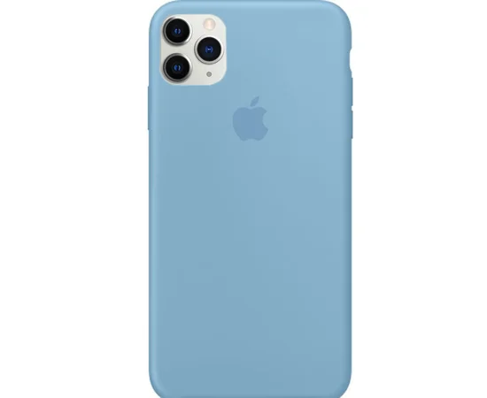 Чехол Silicone case (A) (с закрытым низом) для Apple iPhone 11 Pro (5.8") Голубой / Cornflower